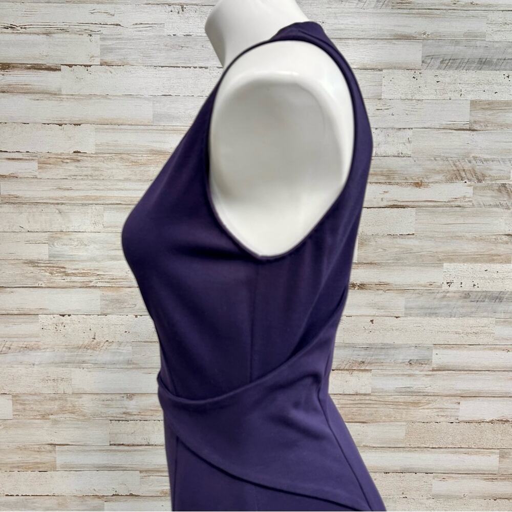 Elie Tahari Sleeveless Stretch Knit Sheath Dress Size S Purple Plum V-Neck - Picture 6 of 15